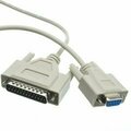 Swe-Tech 3C Null Modem Cable, DB9 Female to DB25 Male, UL rated, 8 Conductor, 10 foot FWT10D1-21310
